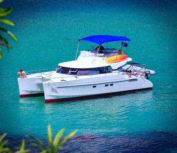 Catamaran Poerava, Outside view Seychelles